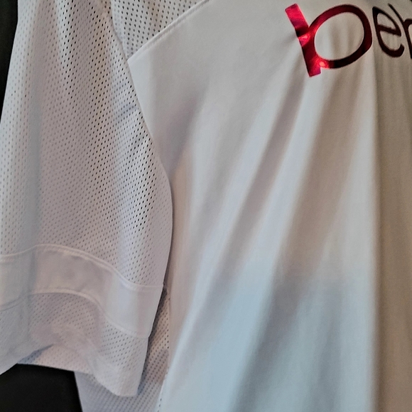 Bebe womens shirt size XL color White with Pink. Mesh back. - Picture 3 of 13
